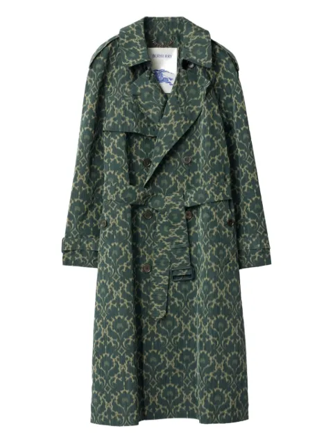 Burberry long baroque viscose blend trench coat Green 8117496