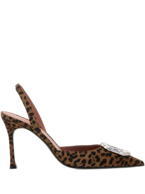 Amina Muaddi 90mm Camelia pumps Brown CAMELIASLING