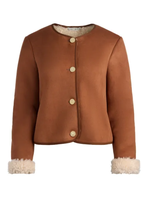 alice + olivia Alma suede jacket Brown CC510Y22214