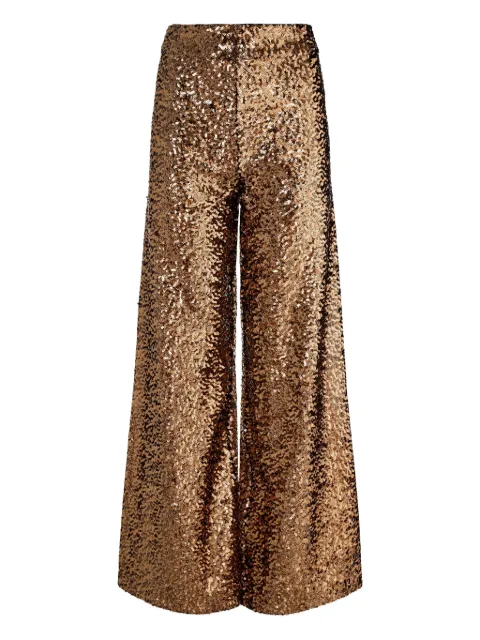 alice + olivia Athena sequinned palazzo pants Gold CC510E50108