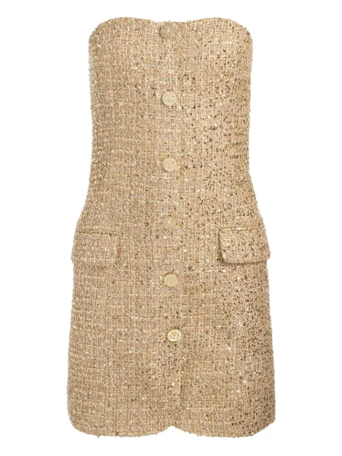 alice + olivia Madison strapless button-down mini dress Neutrals CC510W60508