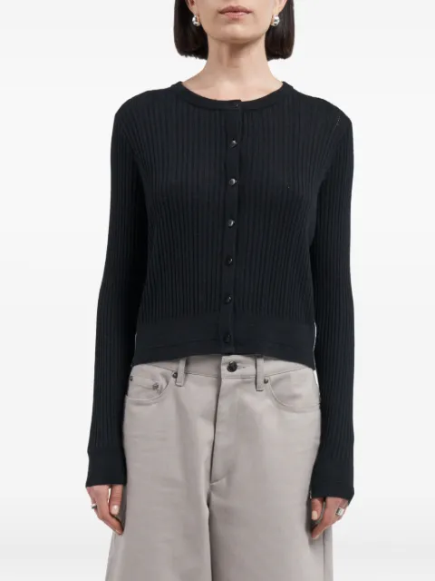 Maria McManus ribbed crew-neck cardigan Black KN00315PTRW
