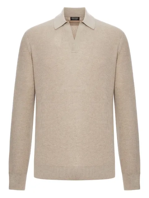 Zegna cashmere polo sweater Neutrals UGK93A2131
