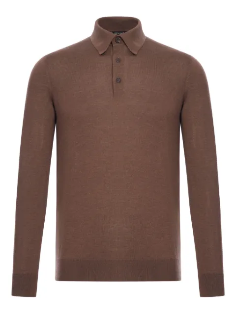 Zegna buttoned polo shirt Brown UGJ00A2132
