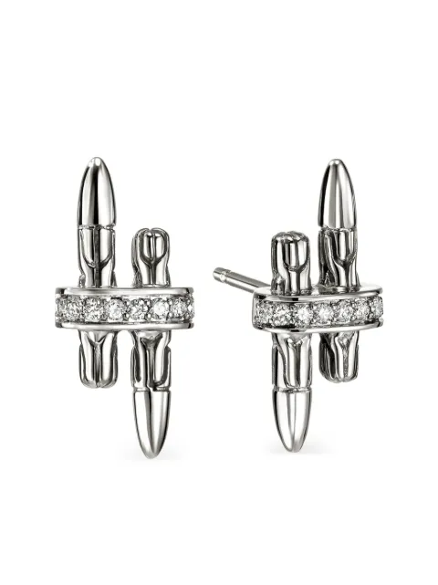 John Hardy sterling silver Spear Stud diamond earrings Silver EBP989562DI