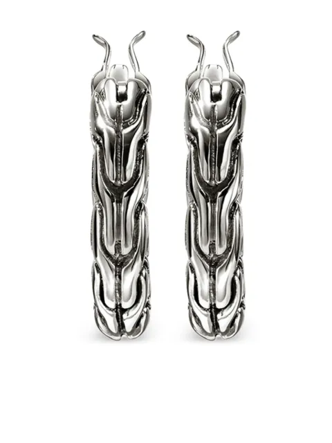 John Hardy sterling silver JH Essential 14MM hoop earrings Silver EB98922