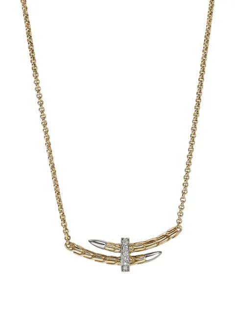 John Hardy 14K yellow gold and sterling silver Spear Station diamond necklace Silver NZZP989582DI