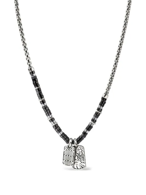 John Hardy sterling silver Heishi Tag onyx necklace Silver NMS989611BONHE