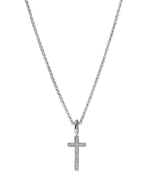 John Hardy sterling silver JH Essential Cross diamond necklace Silver NBP9893882DI
