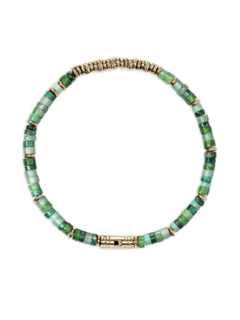 John Hardy 14K yellow gold Heishi multi-stone beaded bracelet Green BUGGS900984MHQZATR