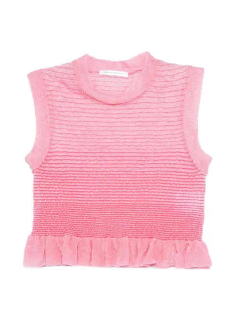 Cecilie Bahnsen ruffles sleeveless tank top Pink 425KNI53001