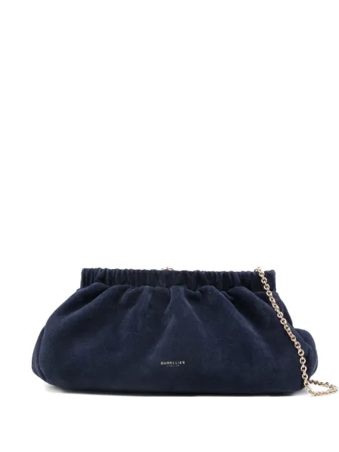 DeMellier Miami suede clutch bag Blue N122THEMIAMICLUTCHMIDNIGHTBLUE