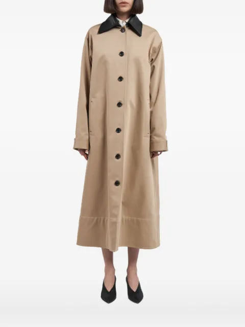 Maria McManus single-breasted spread-collar coat Neutrals OW018CST