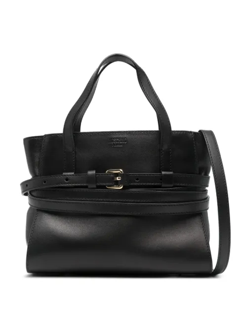 Moschino small Tie Me buckle-belt tote bag Black MC4012PP0NOA0