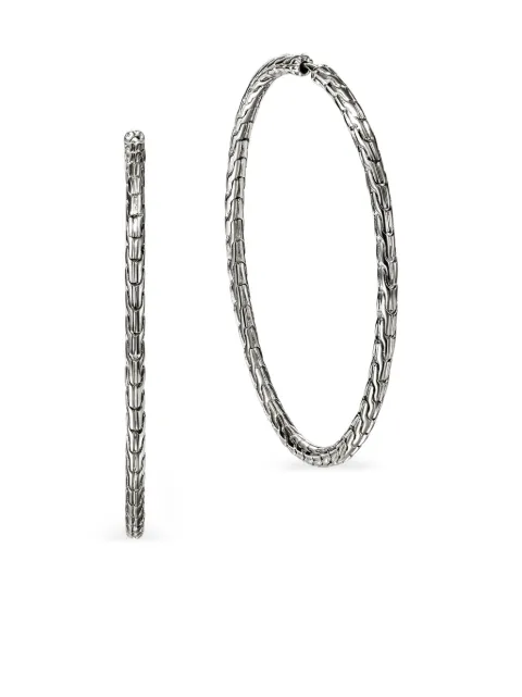 John Hardy sterling silver JH Essential Flex 50MM hoop earrings Silver EB98925