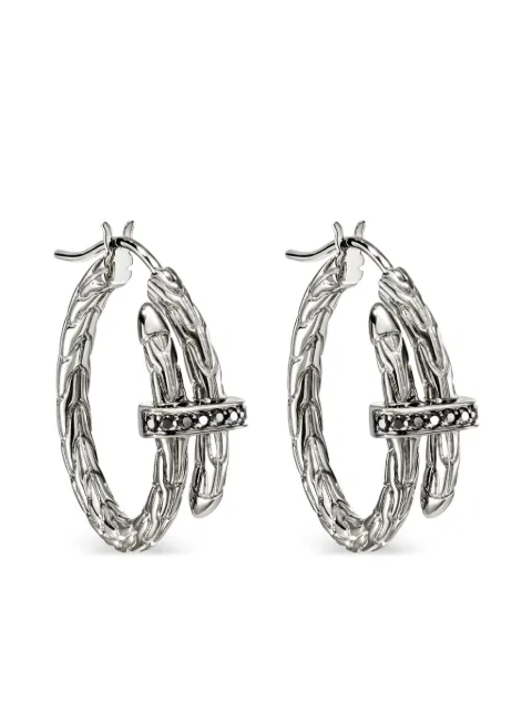 John Hardy sterling silver Spear sapphire hoop earrings Silver EBS986744BLS