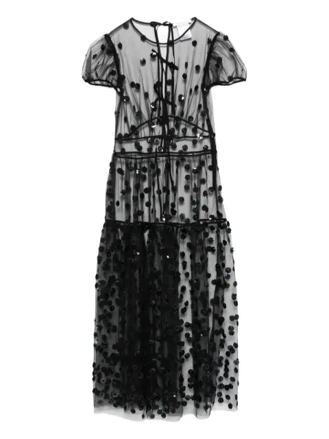 Cecilie Bahnsen Nanna sequin blossom dress Black 425RTW10024