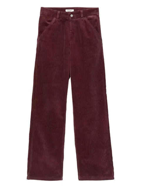 Carhartt WIP corduroy-texture logo-patch trousers Red I033889CO