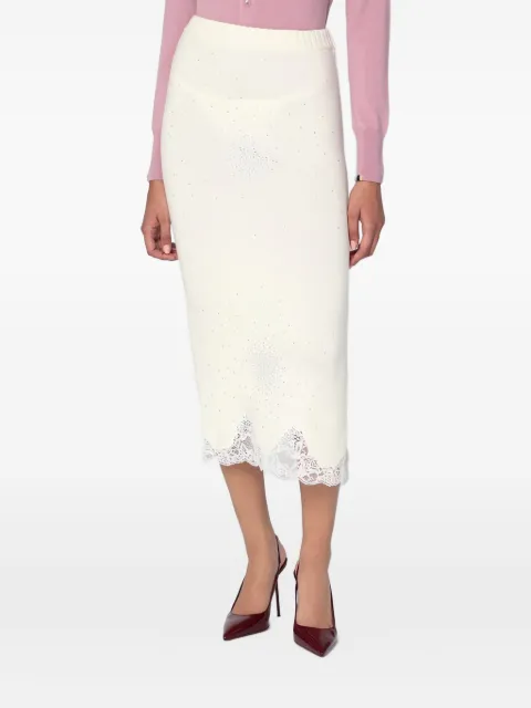 Giuseppe Di Morabito embellished lace midi skirt Neutrals 05FWKND362YC05359
