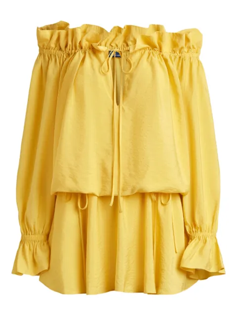 Polo Ralph Lauren ruffled long-sleeved dress Yellow 211A96354001