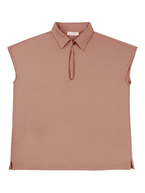 Zanone keyhole polo top Pink 855029ZG480