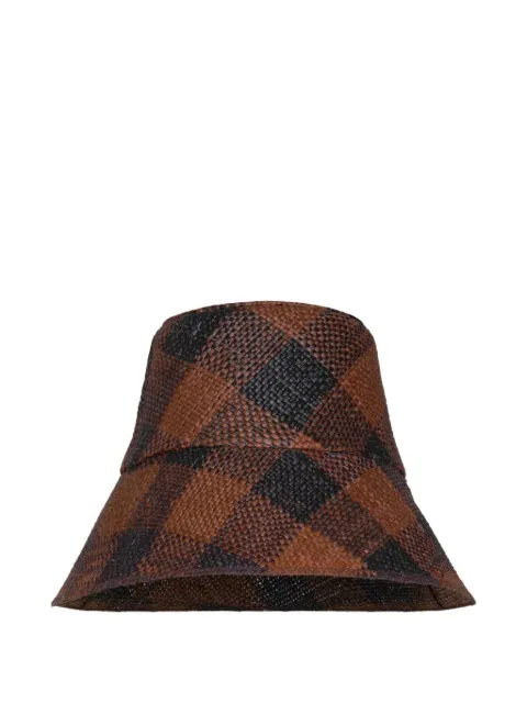 Johanna Ortiz Heaven And Earth checked hat Brown AC02399