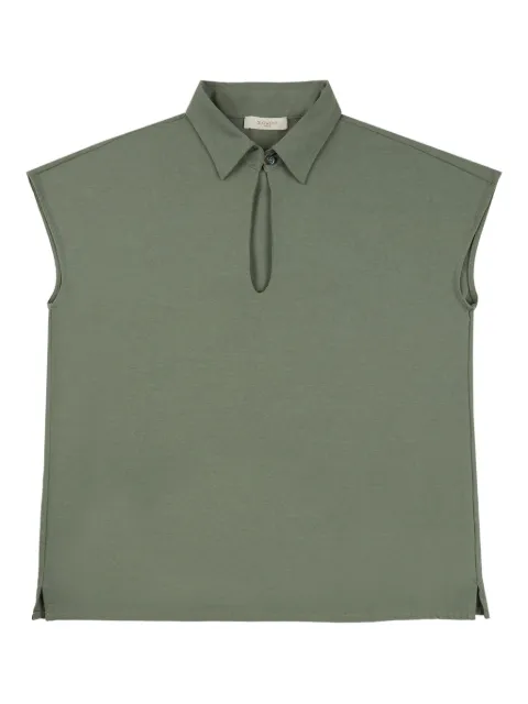 slowear keyhole polo top Green 855029ZG480