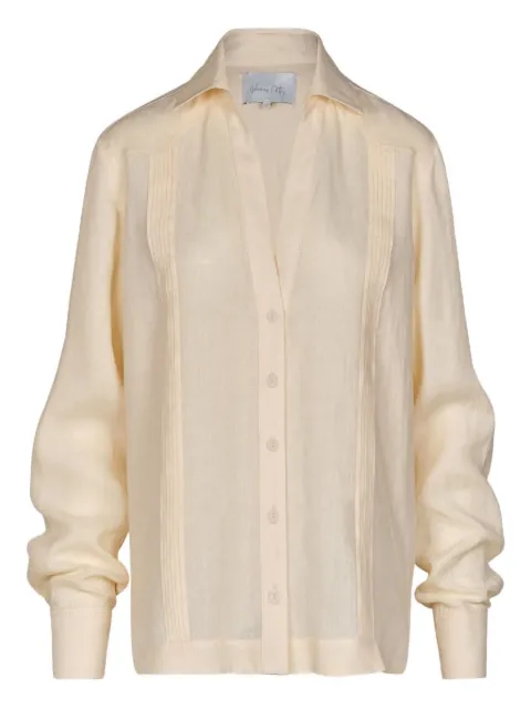 Johanna Ortiz Manly Guayabera linen shirt Neutrals PT03489