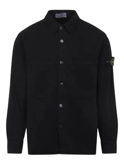 Stone Island buttoned-pocket shirt jacket Black K2S151200025S0184