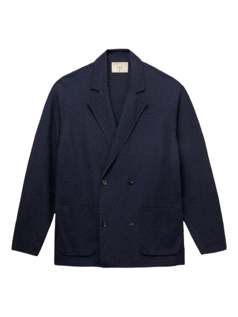 CHÉ Garcia double-breasted textured blazer Blue 25471120