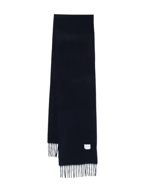 Sunspel cashmere fringed scarf Blue ASCA9467