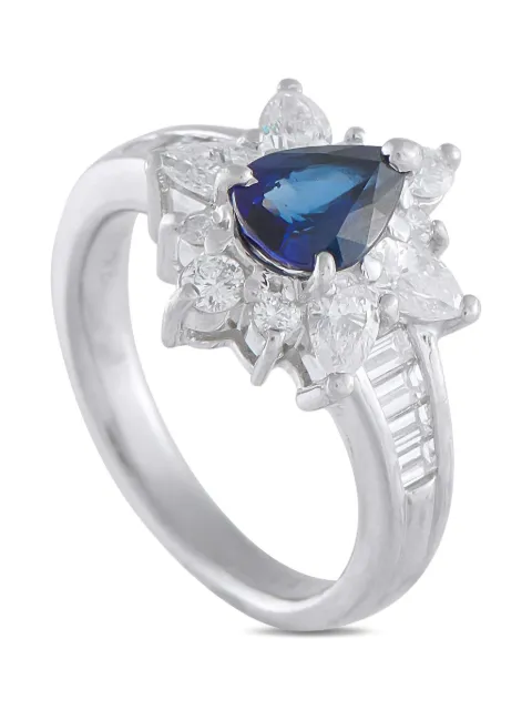 LB Exclusive platinum diamond sapphire ring Silver MF14092525