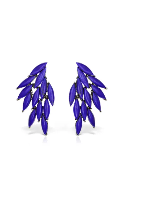 OBSIDIAN leaf drop earrings Blue 2633IS