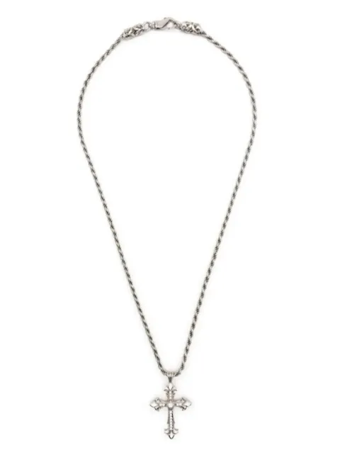 Emanuele Bicocchi Fleury cross-pendant necklace Silver DDCCN1WITHDIAMONDS