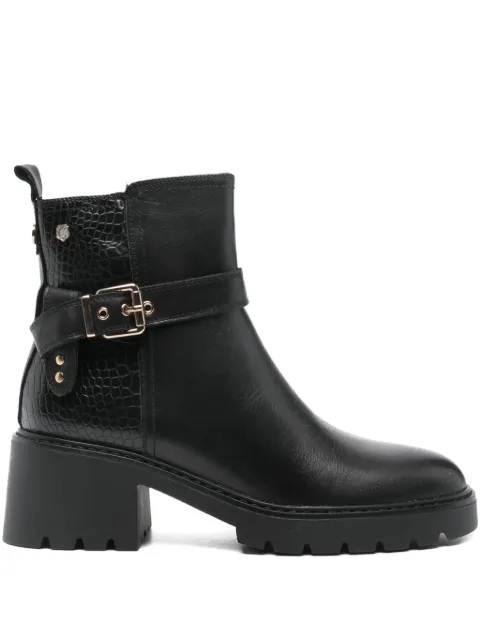 Carmela 60mm crocodile-effect boots Black 162565