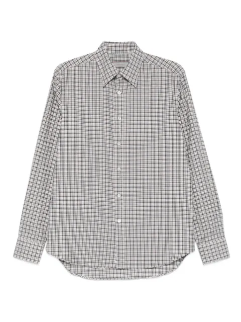 Canali checked cotton shirt Grey GL03665CSL7049