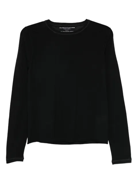 Majestic Filatures merino wool sweatshirt Black M485FPU740