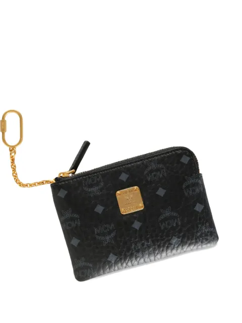 MCM Aren Visetos monogram card holder Black MYAFATA01
