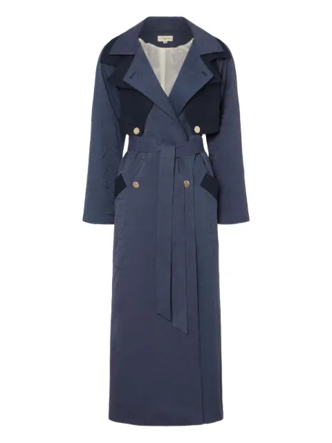 Temperley London Victory double-breasted trench coat Blue 25AWVIC51493A