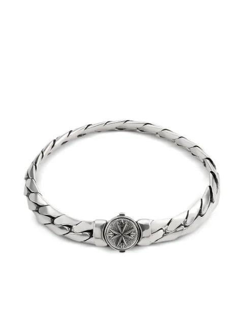 Emanuele Bicocchi Herringbone Chain logo bracelet Silver MLB3