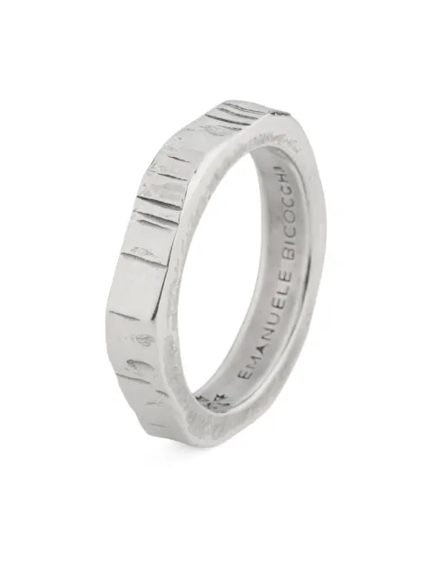 Emanuele Bicocchi small hammered band ring Silver HSA2