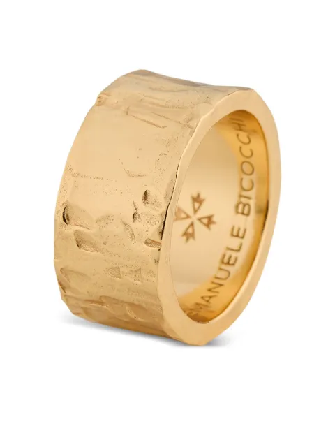 Emanuele Bicocchi large hammered band ring Gold HSA3G