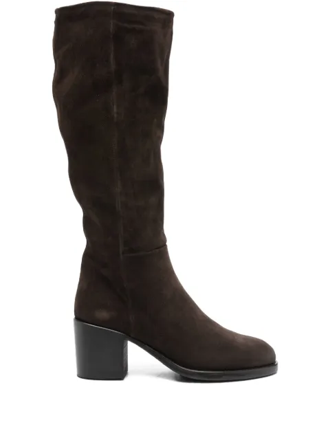 Pantanetti suede block-heel boots Brown 19305A