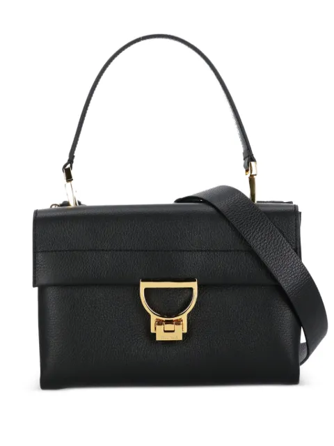 Coccinelle small flap-fastening leather tote bag Black E1MD5120801ARLETTIS001