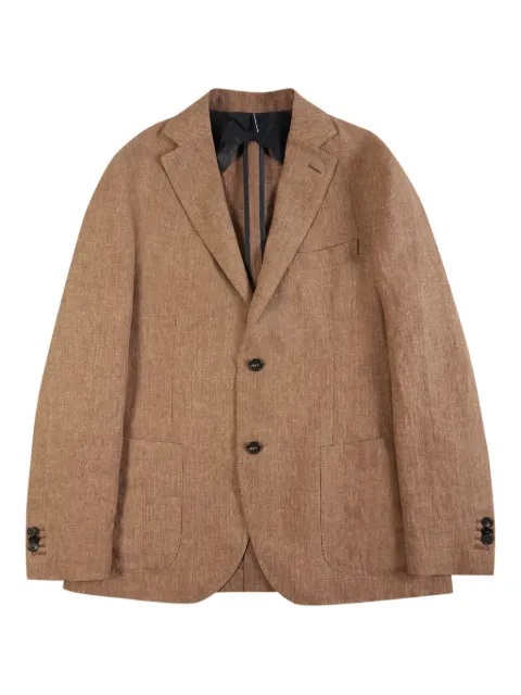 Incotex single-breasted linen jacket Brown 63I07470016