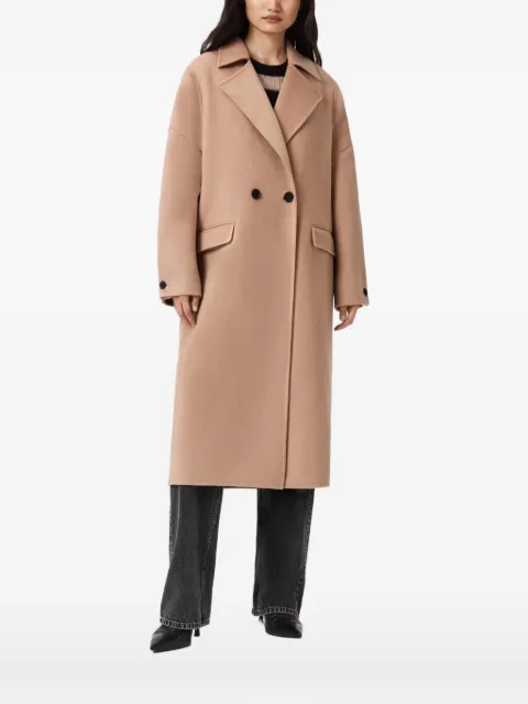 AllSaints Sellma double-breasted coat Neutrals W019OD