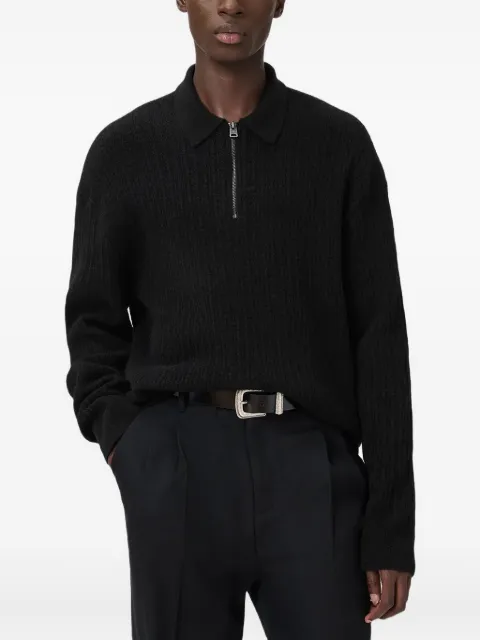 AllSaints Wren frayed-edge single-breasted blazer Black M007KD