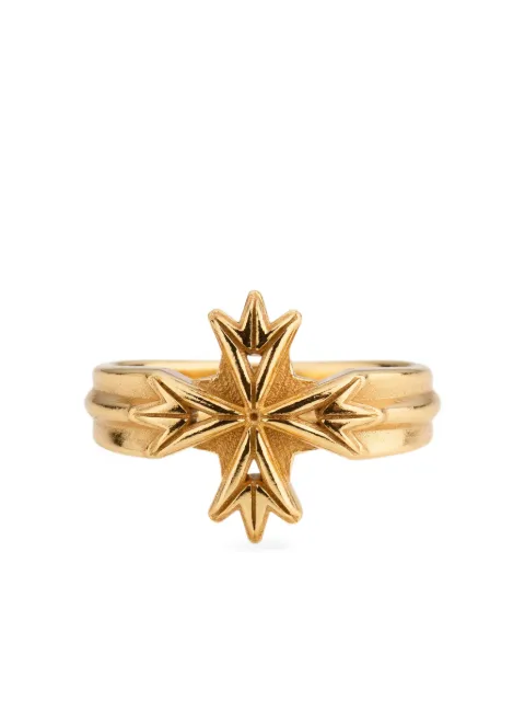 Emanuele Bicocchi Logo cross ring Gold MLA6G
