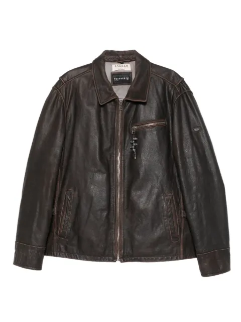 A.N.G.E.L.O. Vintage Cult 2000s zip-fastening leather jacket Brown AN600LH