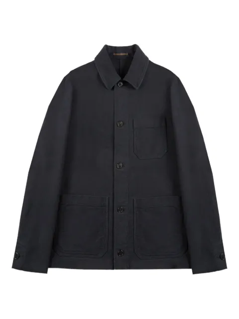 slowear patch-pocket cotton shirt jacket Blue 63I62620078